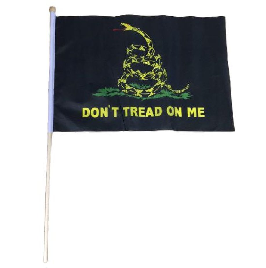 ''12''''x18'''' Stick FLAG [Black DON'T TREAD ON ME] ''